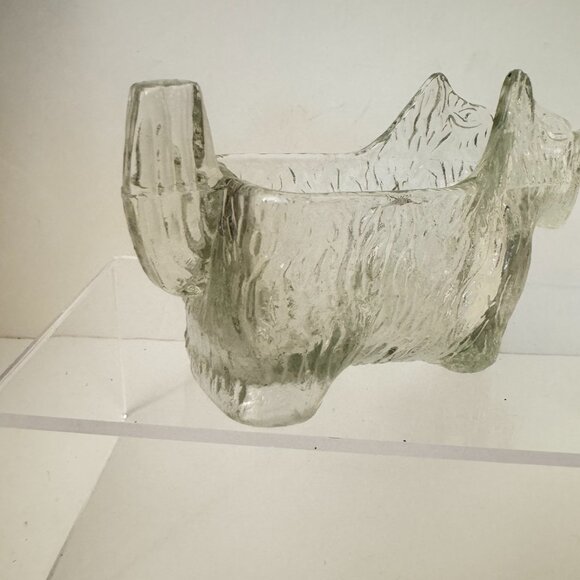 Vtg Scottie Dog Creamer 1930s Clear Glass Caddy Post Cereal Promotion L.E. Smith - Picture 5 of 7